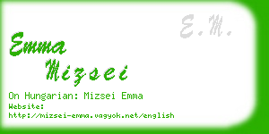 emma mizsei business card